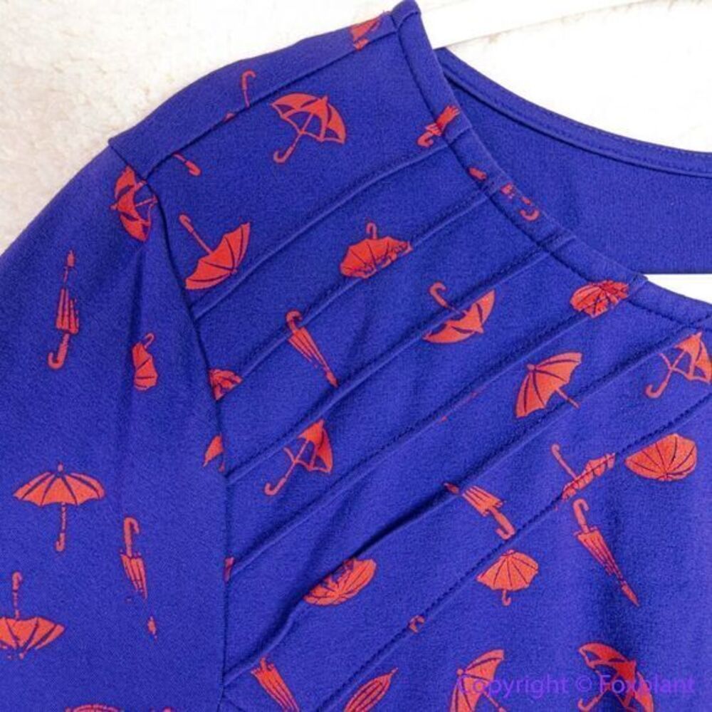 Unique Vintage GB Umbrella Print Navy Dress, plus‎ size 1X - Picture 12 of 16